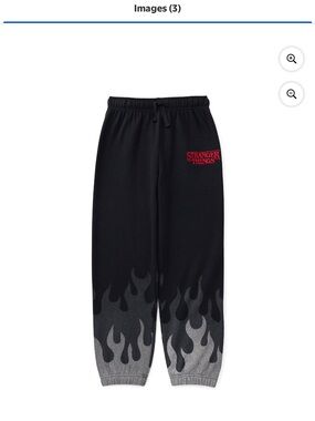 Stranger Things Kids Black Flame-Print Joggers